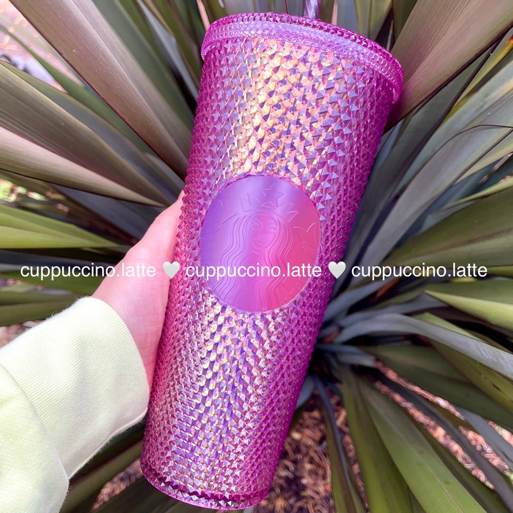💖NEW🏰Starbucks x Disney 50th Anniversary Iridescent Pink Studded Bling Tumbler - Picture 2 of 6